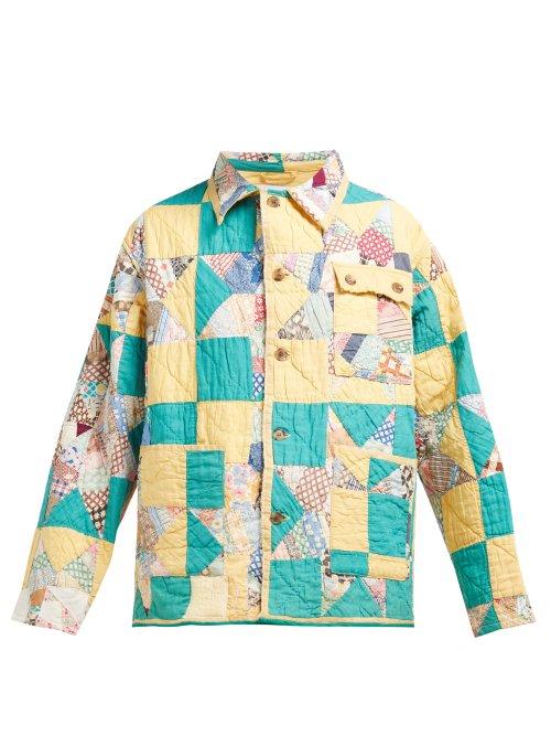 Matchesfashion.com Bode - Patchwork Cotton Jacket - Womens - Green Multi