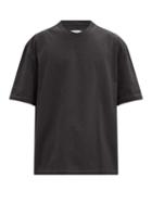 Matchesfashion.com Maison Margiela - Oversized Logo-embroidered Cotton-jersey T-shirt - Mens - Black