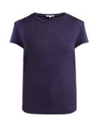 Matchesfashion.com Frame - Slubbed Linen Jersey Crew Neck T Shirt - Womens - Navy