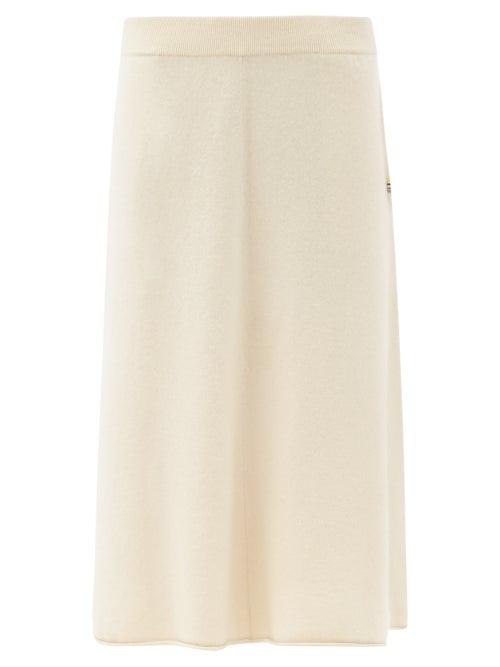Matchesfashion.com Extreme Cashmere - Aline Elasticated-waist Knitted Midi Skirt - Womens - Cream