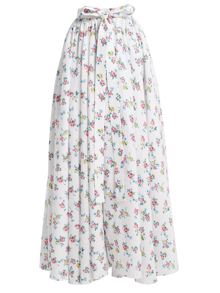 Emilia Wickstead Evelyn Floral-print Linen Maxi Skirt