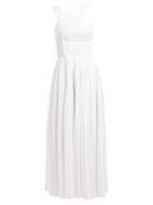 Matchesfashion.com Gabriela Hearst - Norah Asymmetric Pleated Cotton Dress - Womens - White