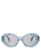 Matchesfashion.com Acne Studios - Mustang Oval Acetate Sunglasses - Womens - Blue