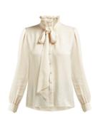Matchesfashion.com Saint Laurent - Paisley Brocade Silk Shirt - Womens - Cream