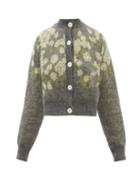 Bernadette - Amelia Floral-jacquard Mohair-blend Cardigan - Womens - Grey Multi