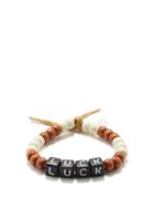 Lauren Rubinski - Luck Bead And Lurex Bracelet - Womens - Brown Multi
