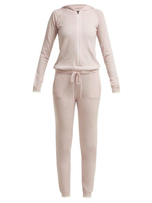 Matchesfashion.com Pepper & Mayne - Cashmere Hooded Jumpsuit - Womens - Light Pink