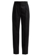 Matchesfashion.com Hillier Bartley - Pinstriped Wool Trousers - Womens - Black White