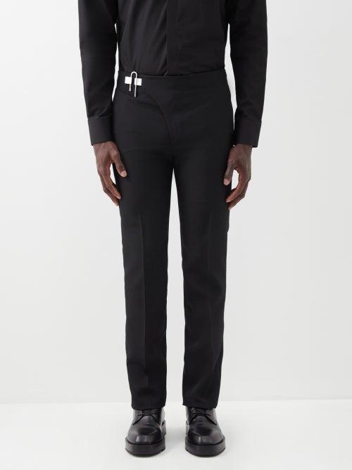 Givenchy - U-lock Wool Slim-leg Trousers. - Mens - Black