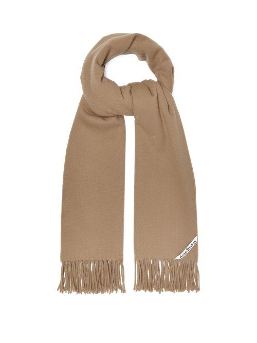 Matchesfashion.com Acne Studios - Canada Fringed Wool Scarf - Mens - Beige