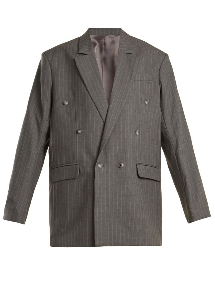 Martine Rose Oversized Double-breasted Striped Wool Jacket