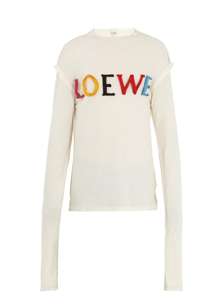 Loewe Logo-appliqu Long-sleeved Cotton-blend T-shirt