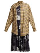 Balenciaga Panelled Silk And Cotton Dress
