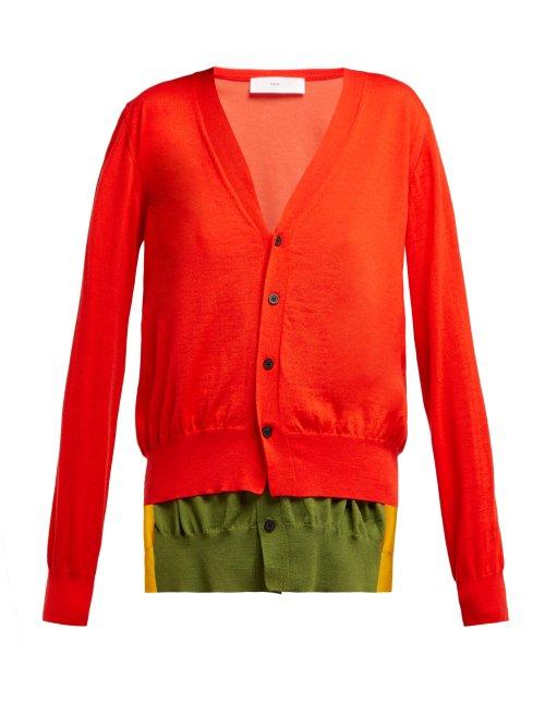 Matchesfashion.com Toga - Layered Wool Blend Cardigan - Womens - Red