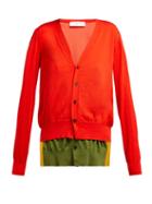 Matchesfashion.com Toga - Layered Wool Blend Cardigan - Womens - Red