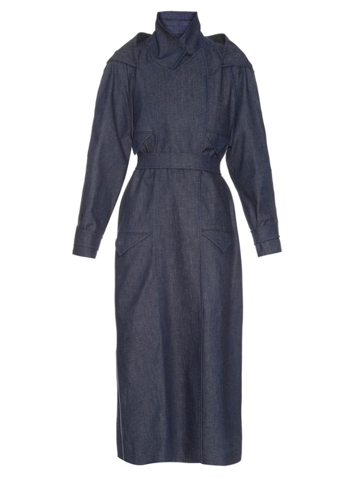 Emilia Wickstead Florence Hooded Denim Trench Coat