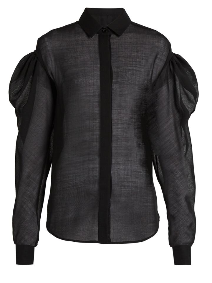 Saint Laurent Gigot-sleeved Wool-blend Shirt