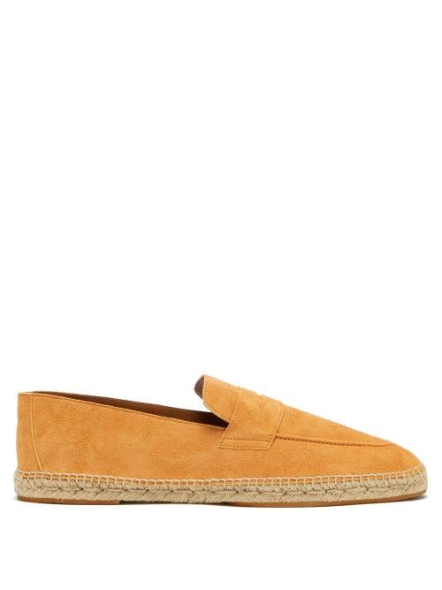 Bougeotte - Penny-strap Suede Espadrilles - Mens - Orange