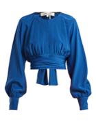 Diane Von Furstenberg Wrap-tie Waist Silk Top
