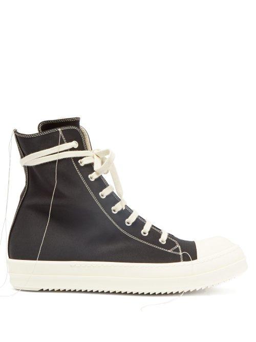 Matchesfashion.com Rick Owens Drkshdw - High Top Canvas Trainers - Mens - Black