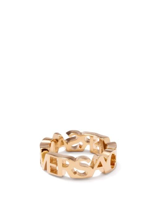 Versace - Logo Ring - Womens - Yellow Gold