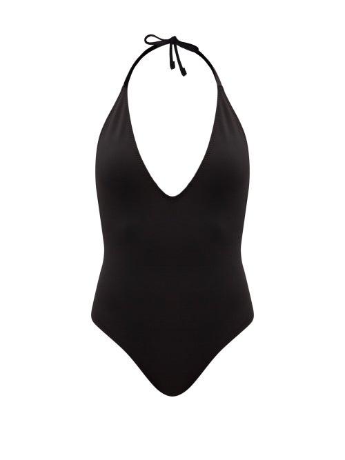 Ladies Beachwear Cynthia Rowley - Frankie Halterneck Neoprene Swimsuit - Womens - Black