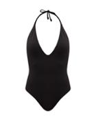 Ladies Beachwear Cynthia Rowley - Frankie Halterneck Neoprene Swimsuit - Womens - Black
