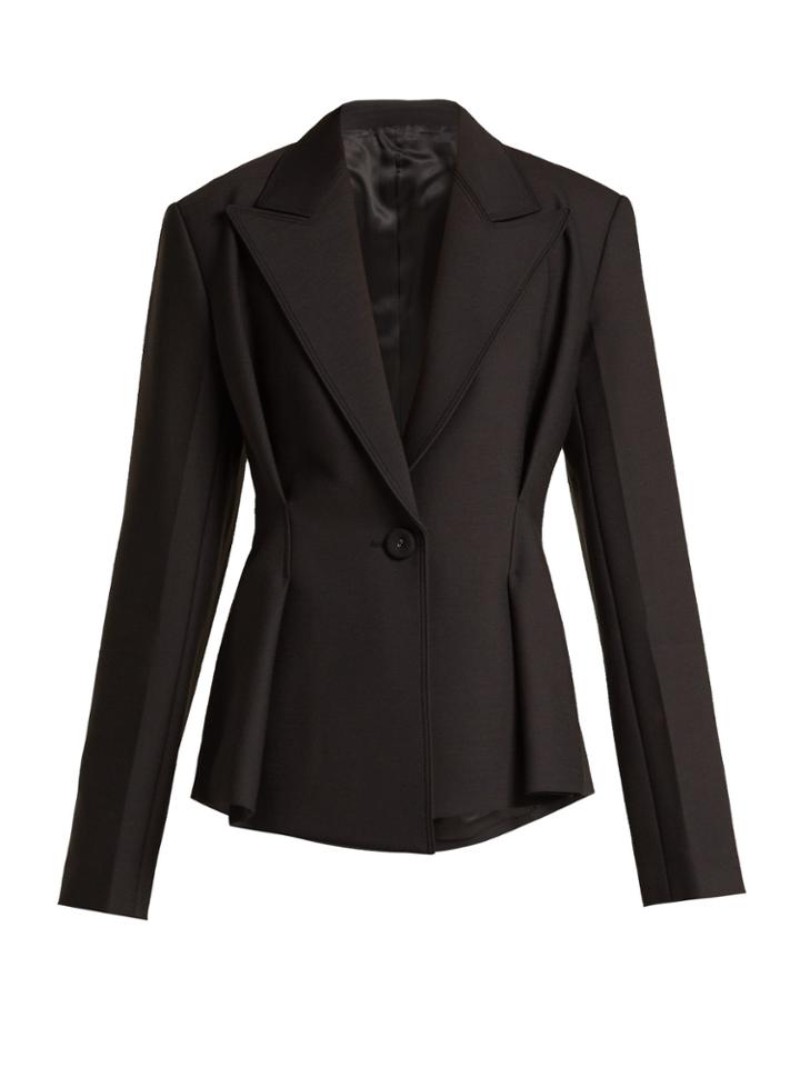 Helmut Lang Single-breasted Folded Crepe Blazer