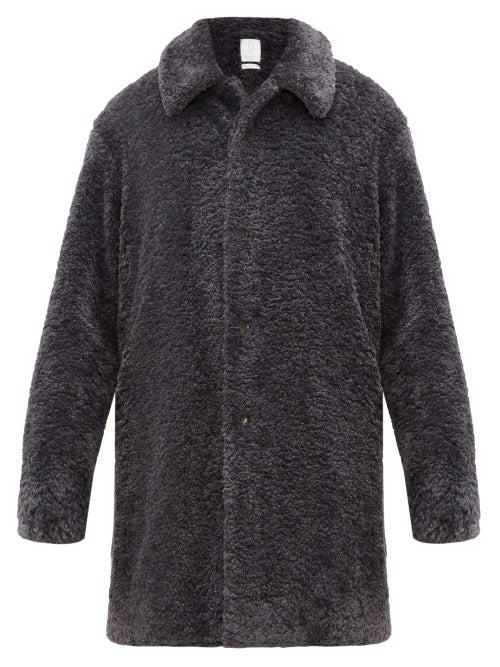 Matchesfashion.com Deveaux - Single Breasted Faux Fur Coat - Mens - Grey