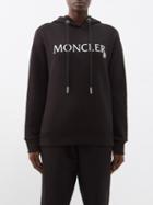 Moncler - Logo-embroidered Cotton-jersey Hoodie - Womens - Black