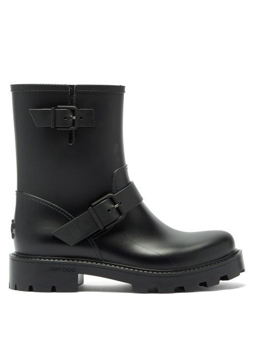 Jimmy Choo - Rubber Biker Boots - Womens - Black