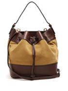 Loewe Midnight Smooth Leather-trimmed Suede Bucket Bag