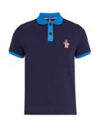 Moncler Grenoble Contrast-trim Logo-appliqu Cotton Polo Shirt