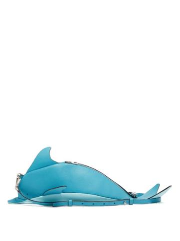 Matchesfashion.com Loewe Paula's Ibiza - Dolphin Mini Leather Cross-body Bag - Womens - Blue Multi