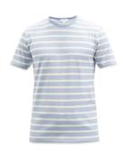 Matchesfashion.com Sunspel - Striped Supima Cotton-jersey T-shirt - Mens - Light Blue