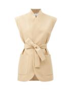 Matchesfashion.com Raey - Sleeveless Patch-pocket Cotton-blend Jacket - Womens - Beige