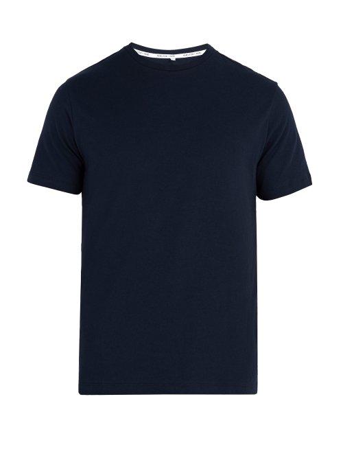 Matchesfashion.com Hamilton And Hare - Crew Neck Cotton And Cashmere Blend T Shirt - Mens - Navy