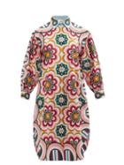 Ladies Beachwear La Doublej - Ciccio-print Cotton Shirt Dress - Womens - Pink Multi