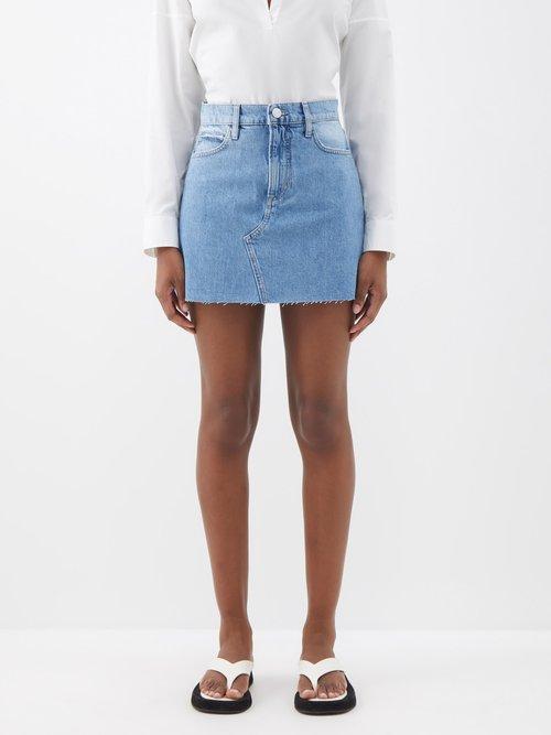 Frame - Le High 'n' Tight Denim Mini Skirt - Womens - Light Denim