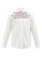 Burberry - Logo-print Cotton-poplin Shirt - Mens - White Multi
