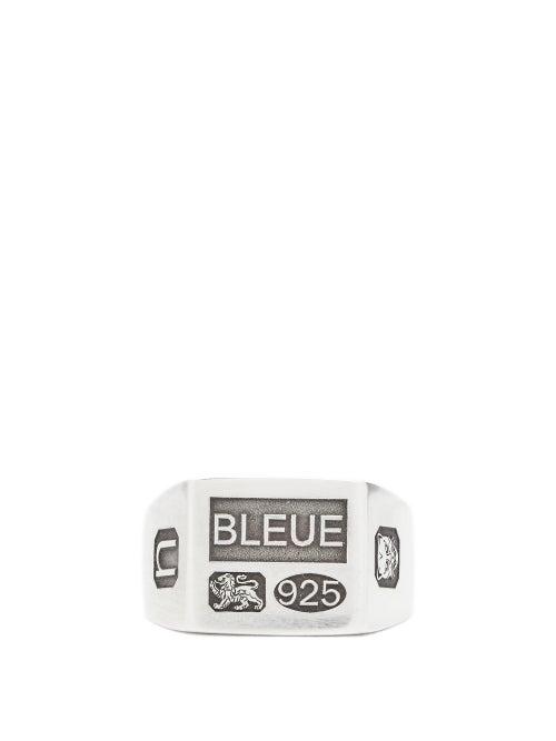 Matchesfashion.com Bleue Burnham - Grandfather Sterling-silver Signet Ring - Mens - Silver