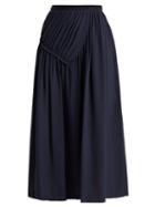 Matchesfashion.com Joseph - Collins Draped Silk Skirt - Womens - Navy