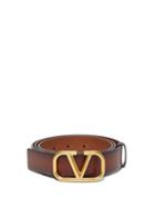 Matchesfashion.com Valentino - Go Logo Leather Belt - Mens - Brown