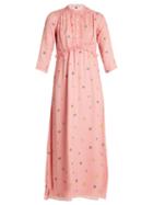 Matchesfashion.com Jupe By Jackie - Banff Embroidered Silk Chiffon Dress - Womens - Pink