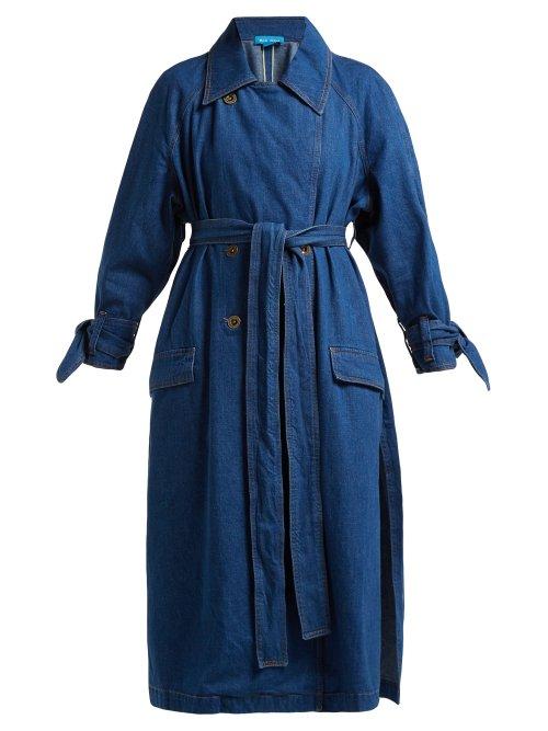Matchesfashion.com M.i.h Jeans - Audie Double Breasted Denim Trench Coat - Womens - Blue