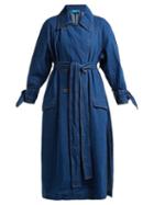 Matchesfashion.com M.i.h Jeans - Audie Double Breasted Denim Trench Coat - Womens - Blue