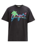 Matchesfashion.com Gucci - Hawaii-print Organic-cotton Jersey T-shirt - Mens - Black Multi