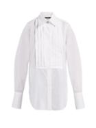 Matchesfashion.com Alexachung - Crystal Embellished Cotton Poplin Shirt - Womens - White