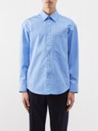 Wooyoungmi - Logo-print Cotton-poplin Shirt - Mens - Light Blue