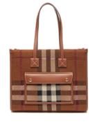 Burberry - Pocket Small Leather Tote Bag - Womens - Brown Multi